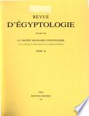 Revue d'égyptologie