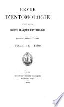 Revue d'entomologie