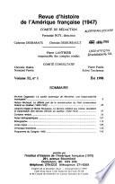 Revue d'histoire de l'Amérique française