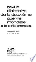Revue d'histoire de la deuxième guerre mondiale et des conflits contemporains