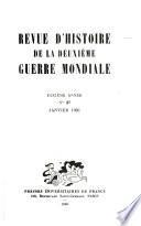 Revue d'histoire de la deuxième guerre mondiale et des conflits contemporains