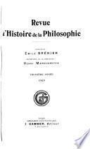 Revue d'histoire de la philosophie et d'histoire générale de la civilisation