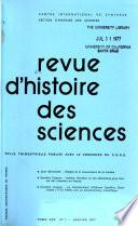Revue d'histoire des sciences