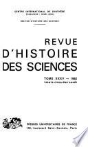 Revue d'histoire des sciences