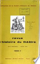 Revue d'histoire du théâtre