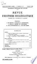 Revue d'histoire ecclésiastique