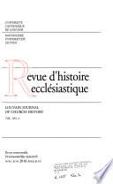 Revue d'histoire ecclésiastique