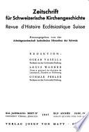Revue d'histoire ecclésiastique suisse