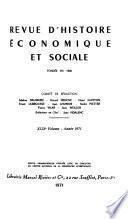 Revue d'histoire économique et sociale