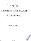 Revue d'histoire et de littérature religieuses