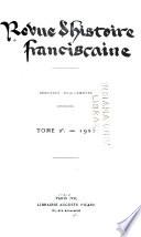 Revue d'histoire franciscaine