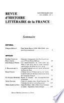 Revue d'histoire littéraire de la France