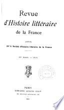 Revue d'histoire littéraire de la France
