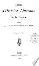Revue d'histoire littéraire de la France