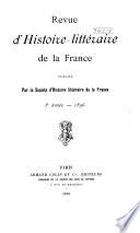 Revue d'histoire littéraire de la France