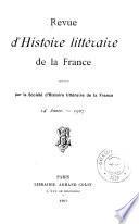 Revue d'histoire littéraire de la France