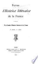 Revue d'histoire littéraire de la France