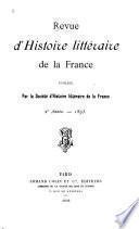 Revue d'histoire littéraire de la France