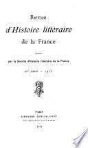 Revue d'histoire littéraire de la France