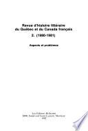 Revue d'histoire littéraire du Québec et du Canada français