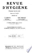 Revue d'hygiène et de police sanitaire
