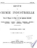 Revue de chimie industrielle