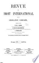 Revue de droit international et de législation comparée