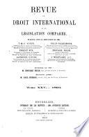 Revue de droit international et de législation comparée