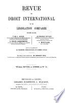 Revue de droit international et de législation comparée