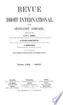 Revue de droit international et de législation comparée