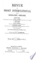 Revue de droit international et de législation comparée
