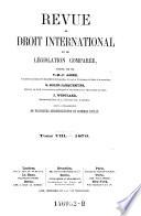Revue de droit international et de législation comparée