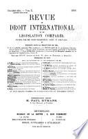 Revue de droit international et de législation comparée