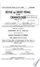 Revue de droit pénal et de criminologie
