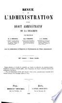 Revue de l'administration et du droit administratif de la Belgique