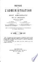 Revue de l'administration et du droit administratif de la Belgique