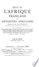 Revue de l'Afrique française