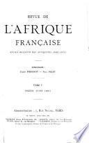 Revue de l'Afrique française