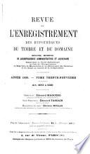 Revue de l'enregistrement et des impôts