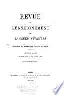 Revue de l'enseignement des langues vivantes