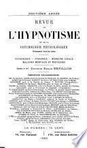 Revue de l'hypnotisme et de la psychologie physiologique