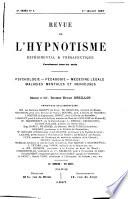 Revue de l'hypnotisme expérimental & thérapeutique