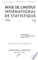 Revue de l'Institut international de statistique