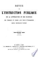 Revue de l'instruction publique de la littérature et des sciences en France et dans les pays étrangers