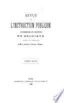 Revue de l'Instruction Publique en Belgique