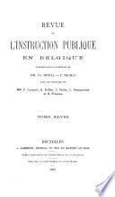 Revue de l'Instruction Publique en Belgique