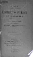 Revue de l'Instruction Publique en Belgique