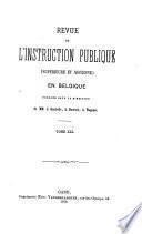 Revue de l'Instruction Publique en Belgique