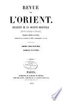 Revue de l'Orient, de l'Algërie et des colonies