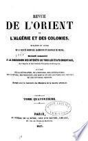 Revue de l'Orient et de L'Algérie